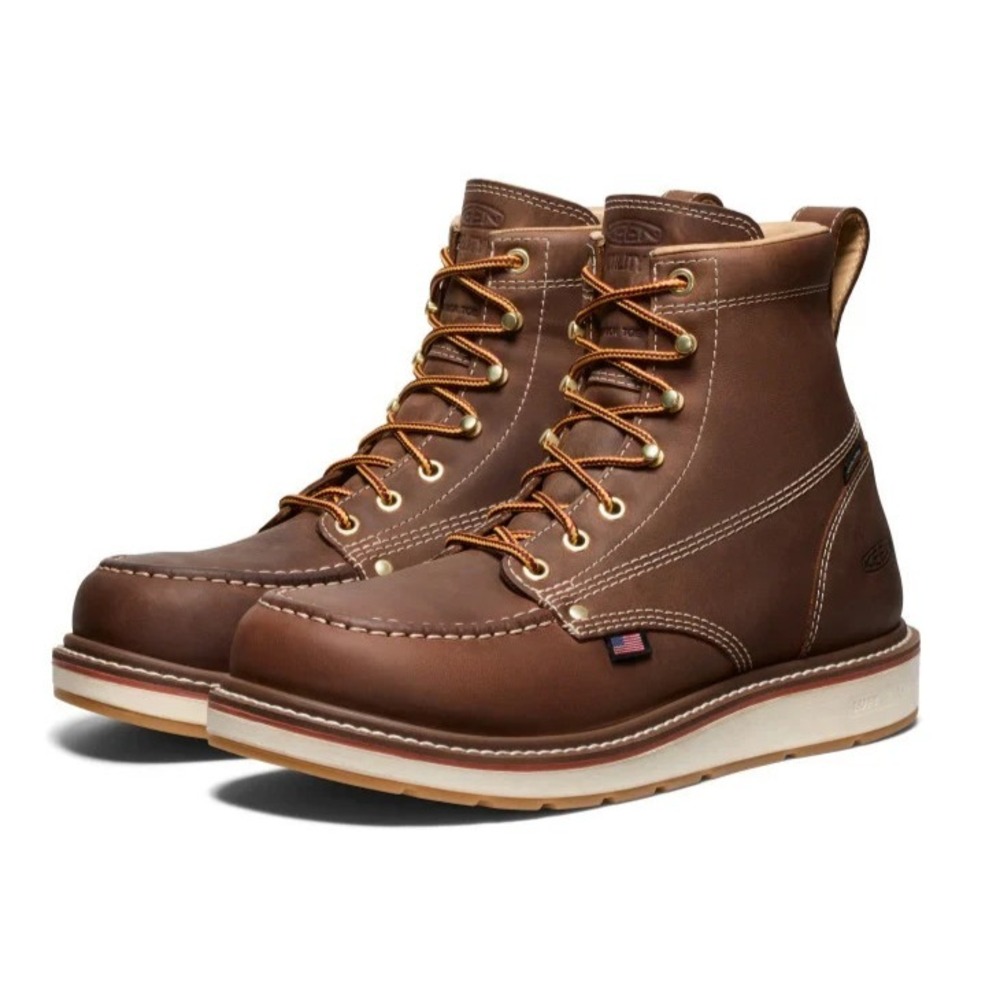 KEEN® (Men's 11 D) Liberty™ 6" Waterproof Carbon-Toe Work Boot, Chestnut - $295